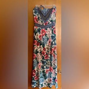 Strapless floral dress